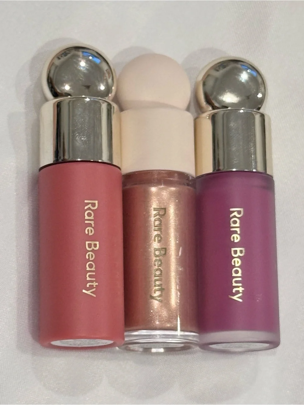 3 Piece Rare Beauty Mini Makeup HOPE Lips MESMERIZE Luminizer SPIRITED Blush NEW
